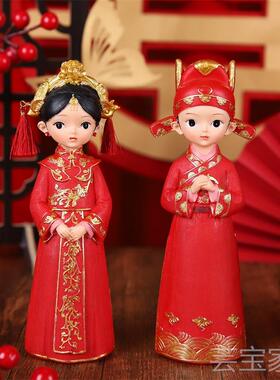 新中式婚庆好合伴手礼树脂驰猫