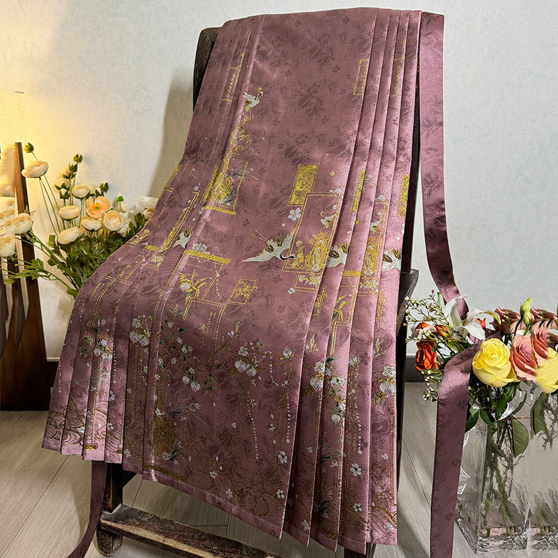 青渊原创汉服马面裙【鹤飞年华】中国风妆花满织金日常百搭秋冬款,淘宝优惠券,粉丝福利购,淘宝优惠卷