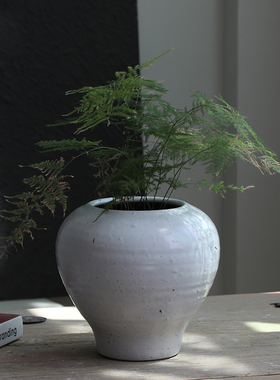 花瓶摆件客厅插花台面粗陶禅意
