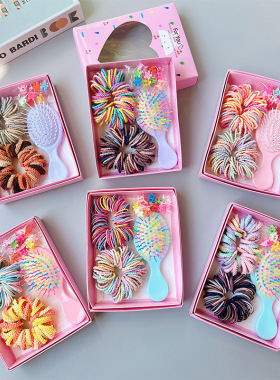 Boxed hair string, pink rubber band, cute hair accessory set