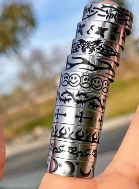 New Ins Hip-hop Punk Stainless Steel Flame Ring Vintage Got