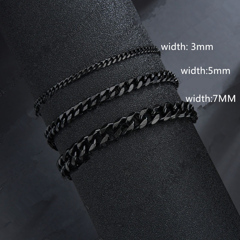 s Steel //mm Width Chain Bracelet For Men Women Jewelry Gift - 图1