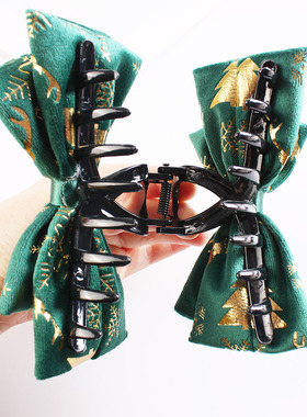 Christmas headpiece clip, hot stamping bow, Christmas hair