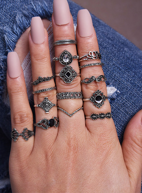 Vintage hollowed-out Lotus Pop gem 15-piece joint set