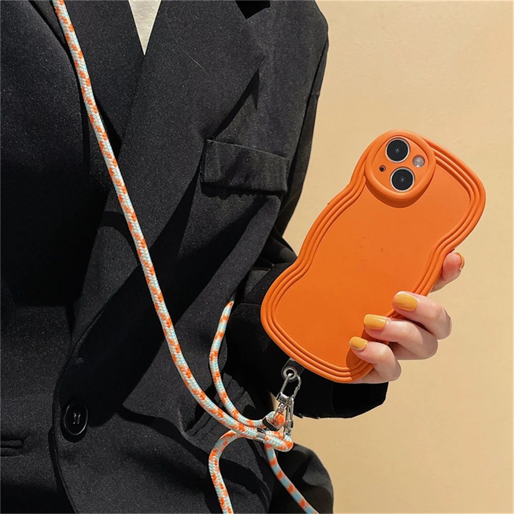 s Stylish Long Phone Rope Pendant For iPhone Pro Nylon Strap - 图0