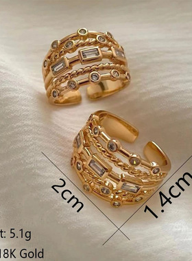 Stainless Steel 18 K Gold Plated Sun Rings for Women Natural