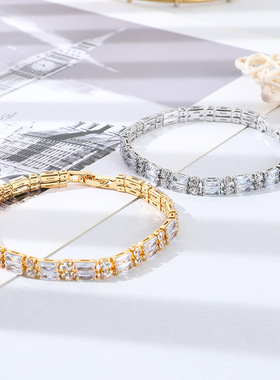 18K Gold Plated Luxury Colorful AAA Cubic Zirconia Chain