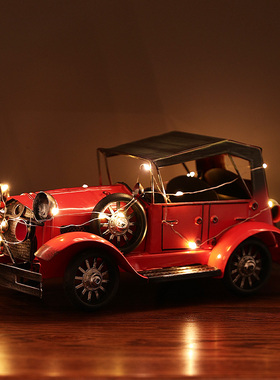 铁艺老爷车复古客厅装饰摆件