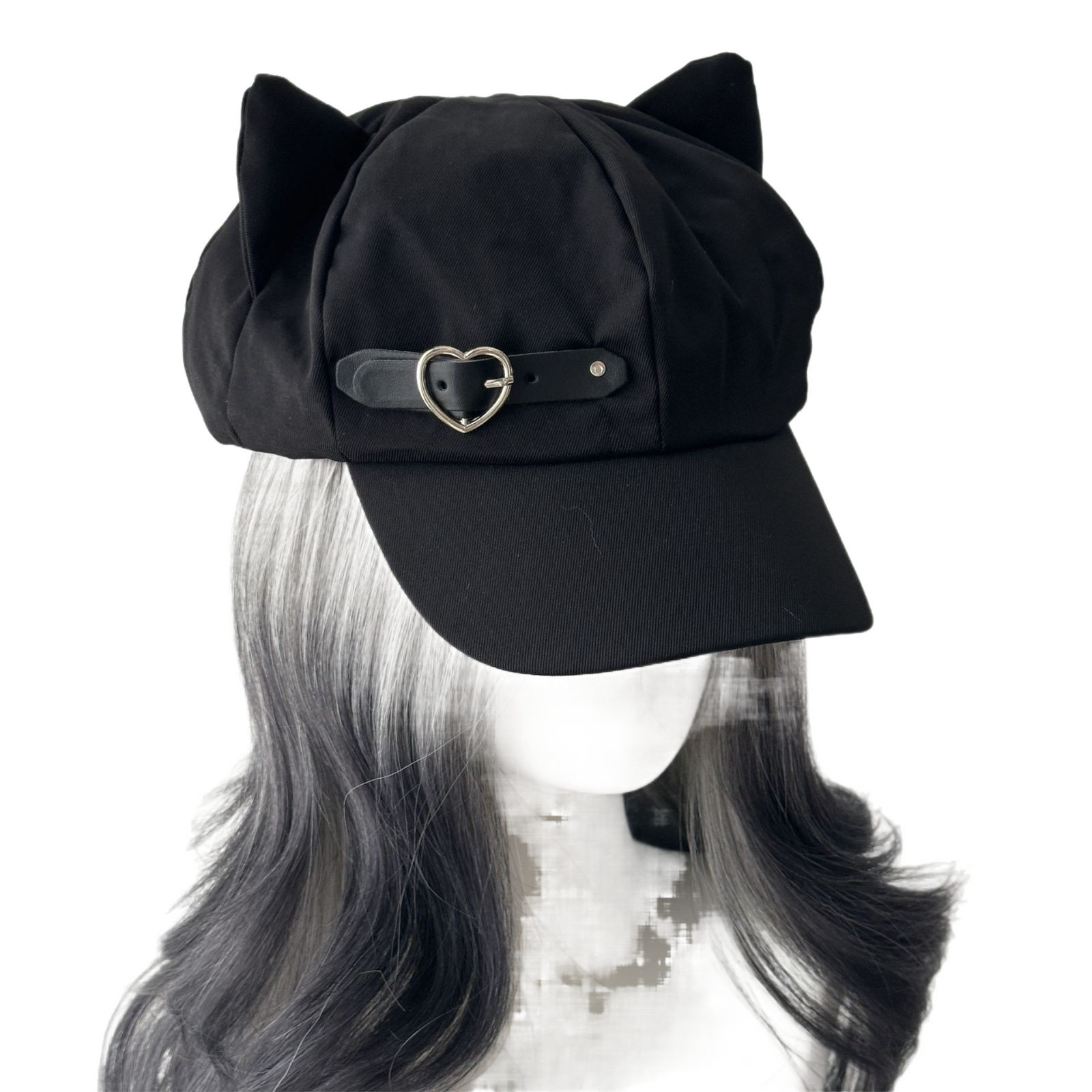 日系y2k爱心猫耳朵帽子帽二次元亚文化可爱皮扣鸭舌帽贝雷帽女生,淘宝优惠券,粉丝福利购,淘宝优惠卷