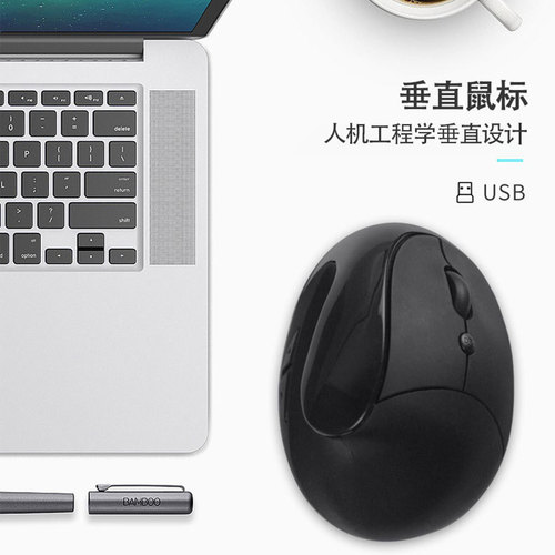 垂直无线鼠标有线充电立式有声办公商务人体工程学创意握式个性 - 图2