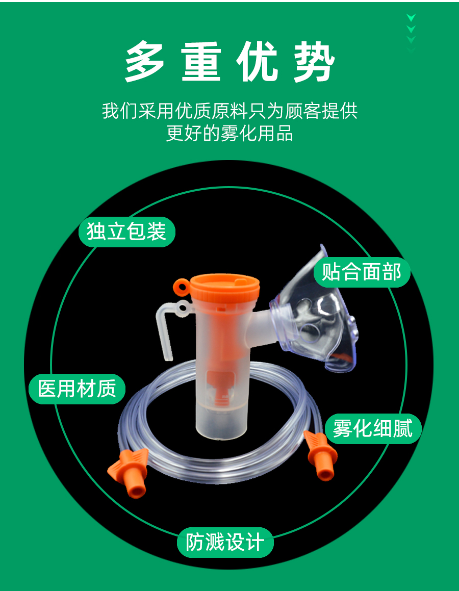 雾化面罩儿童医用雾化器面罩一次性通用套装家用雾化机吸入管配件 - 图3