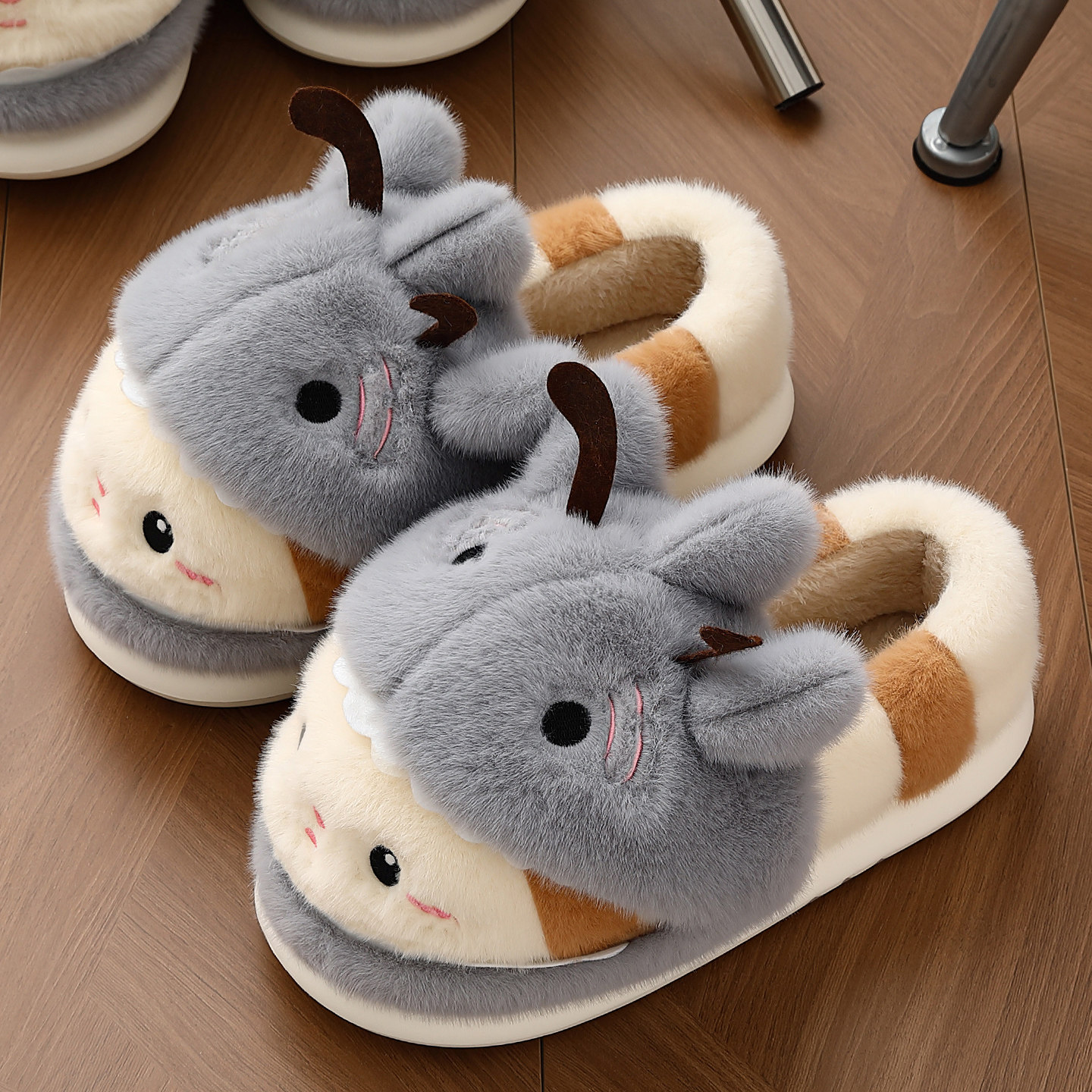 可爱棉拖鞋女包跟2025新款冬季室内家居厚底毛绒保暖棉鞋冬天外穿,淘宝优惠券,粉丝福利购,淘宝优惠卷