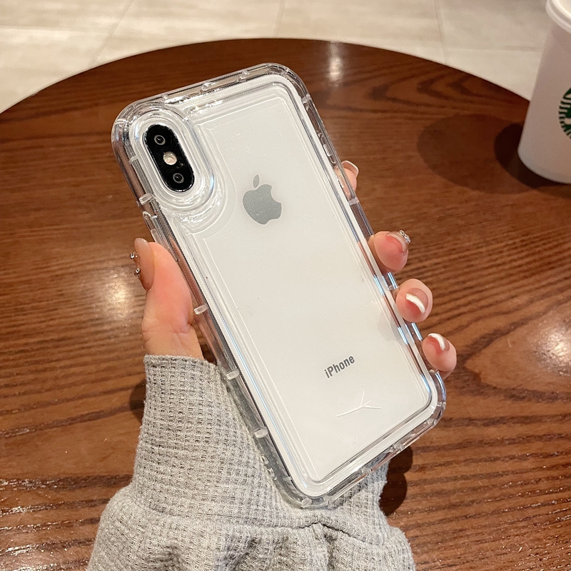 气囊防摔全透明手机壳适用苹果x硅胶xsmax高级xr边框加厚iphone15pro超火14新款13男ipx10女12简约11套8软壳7