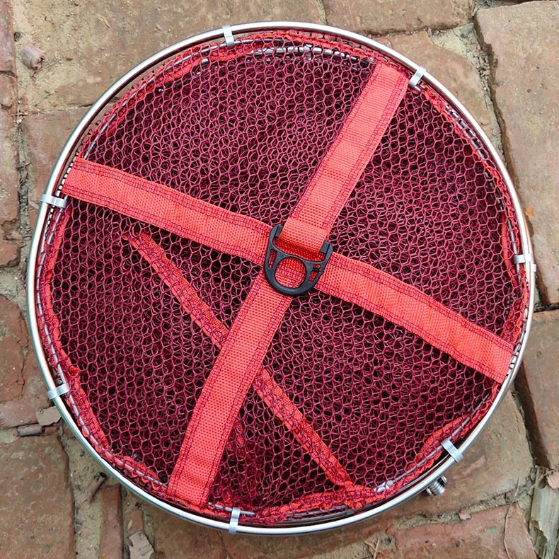批发万向定位鱼护酒红色不锈钢圈渔护 渔户 涂胶鱼网渔具,淘宝优惠券,粉丝福利购,淘宝优惠卷