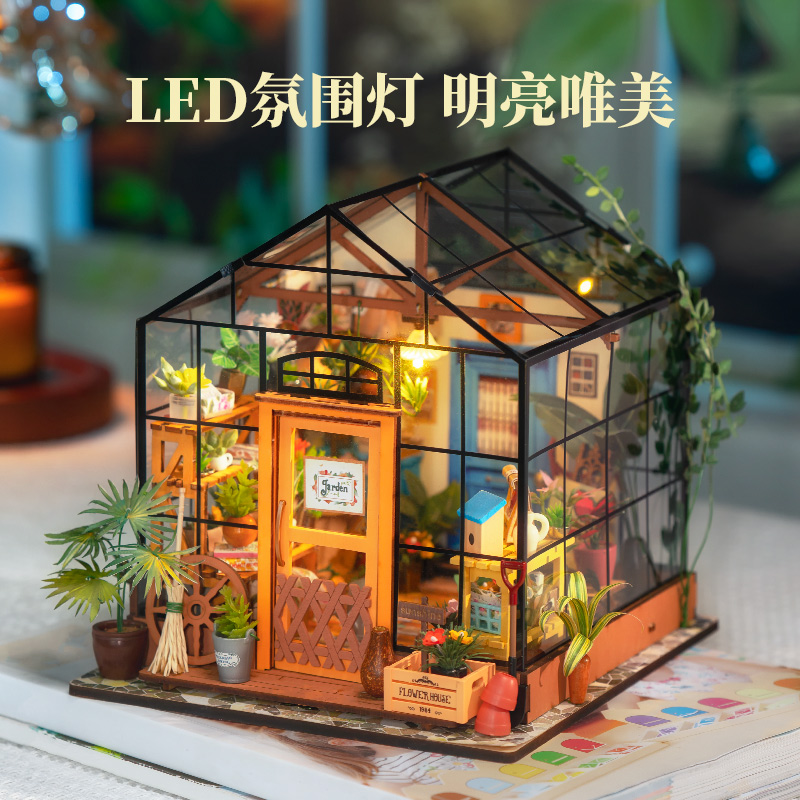 rolife若来凯西花房diy手工小屋艺术屋房子模型微缩场景拼装礼物 - 图1