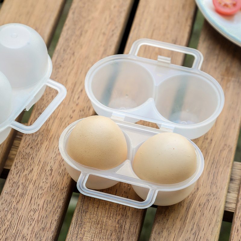 户外鸡蛋收纳盒便携防震防摔装鸡蛋保护盒塑料双格蛋托露营保鲜盒-图2