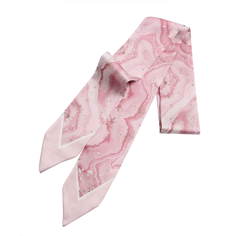 粉色长条小丝巾女秋冬季围巾洋气时尚发带绑发高级感绑包包束发带 - 图2