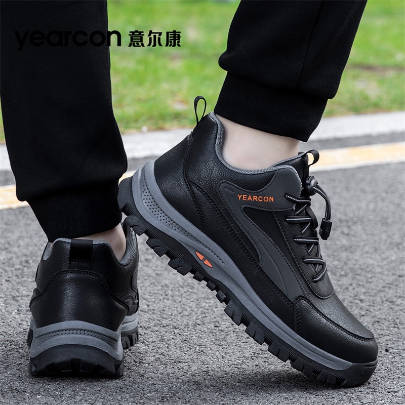 意尔康爸爸运动鞋男士2025新款冬季加绒棉防滑中老年人舒适健步鞋 - 图2