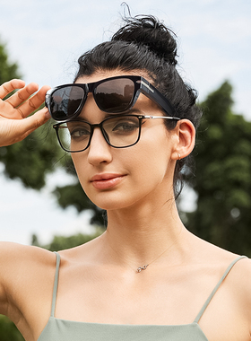 cyxus偏光圆框近视墨镜女