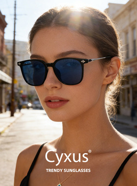 Cyxus复古方框太阳眼镜女