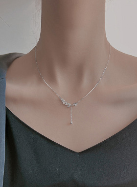 S925镀银流苏麦穗项链女轻奢小众