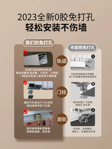 ПВХ складной перегородки -пуль Открыть кухню невидимое газовое отверстие бесплатно -временная дверь без удара