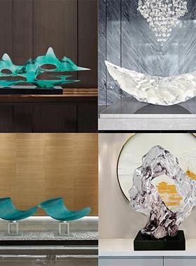 玻璃钢户外雕塑定制透明树脂室内摆件酒店创意大型高档装饰品定做