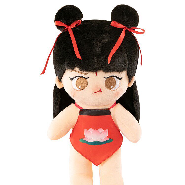 可爱哪吒毛绒玩具棉花娃娃女孩玩偶哪吒公仔女生抱枕儿童生日礼物