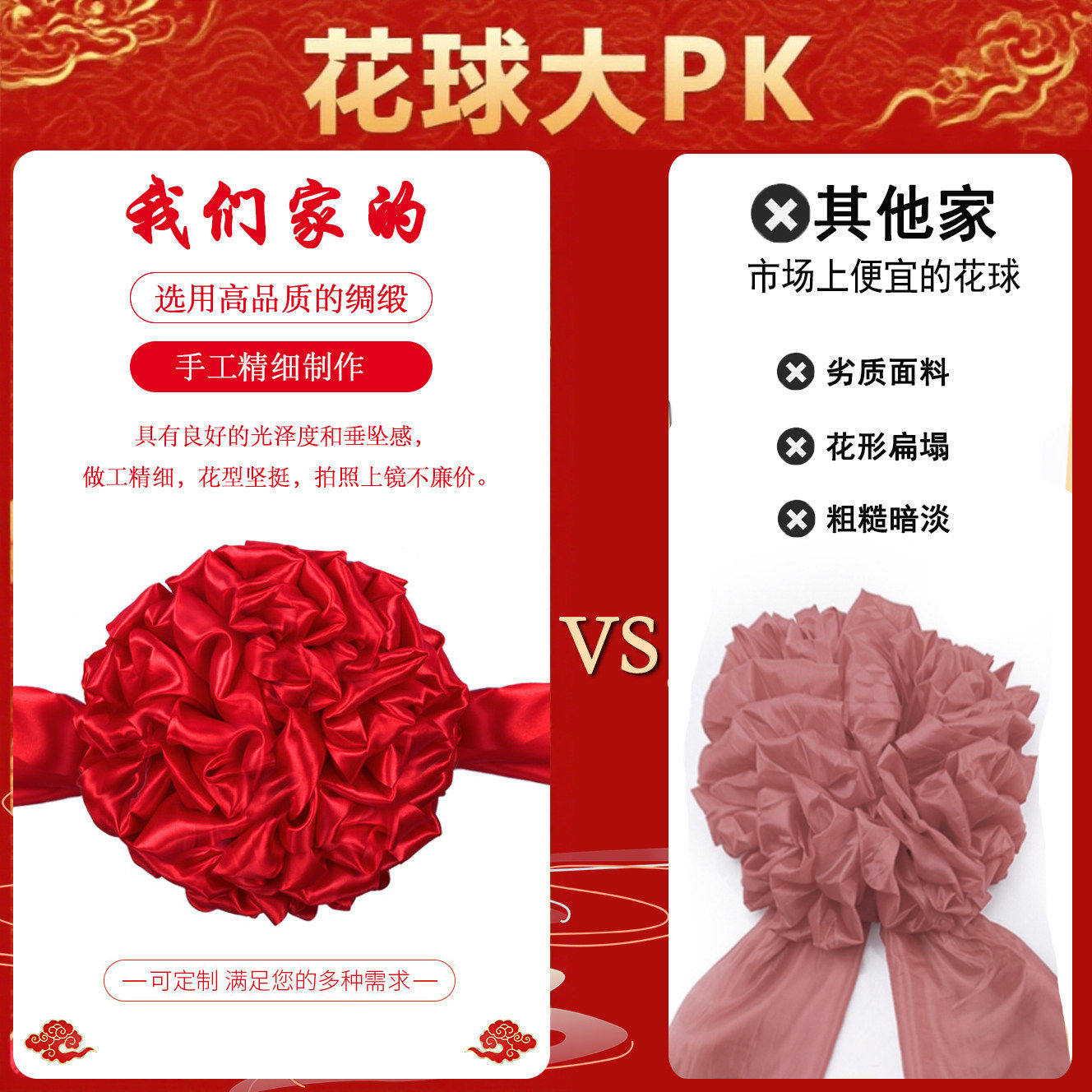 婚车专用立体大红花球布置新车挂红装饰车头花喜庆接亲大红绣球AX,淘宝优惠券,粉丝福利购,淘宝优惠卷