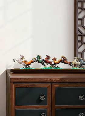 八骏雄风铜马摆件乔迁开业礼品