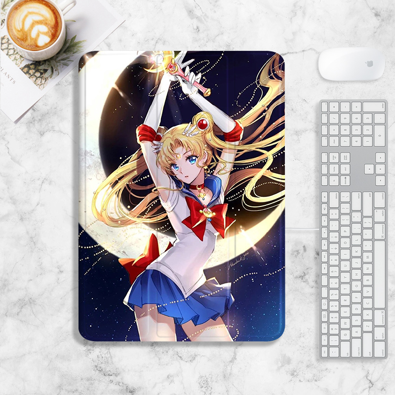 美少女战士ipadpro2021保护壳适用苹果潮ipadair4保护套2020平板三折10.2笔槽Air2 9.7寸2021透明11寸第七代 - 图2