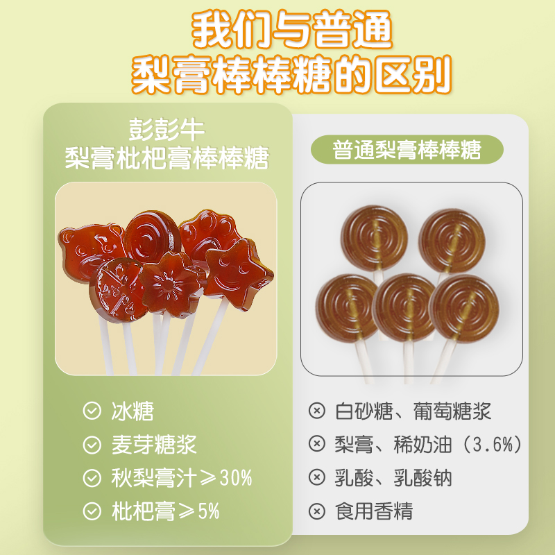 秋梨膏枇杷棒棒糖无儿童添加剂过年零食小吃健康不上火营养糖果-图1