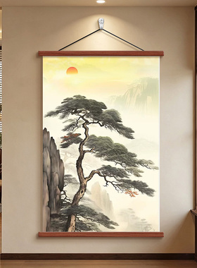 新中式迎客松客厅装饰画2026年