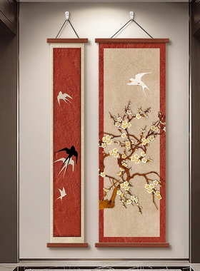 新中式花鸟燕归来玄关挂画