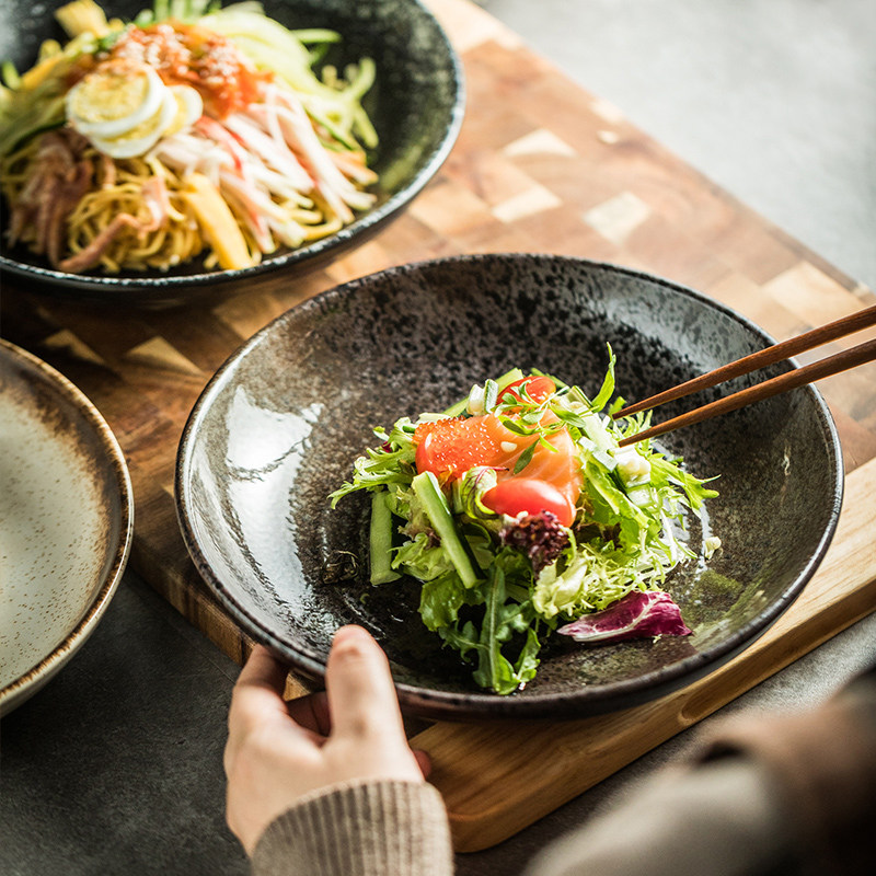 日式汤盘家用陶瓷菜盘碟子深盘装菜盘子吃饭盘子家用餐具碗盘套装,淘宝优惠券,粉丝福利购,淘宝优惠卷