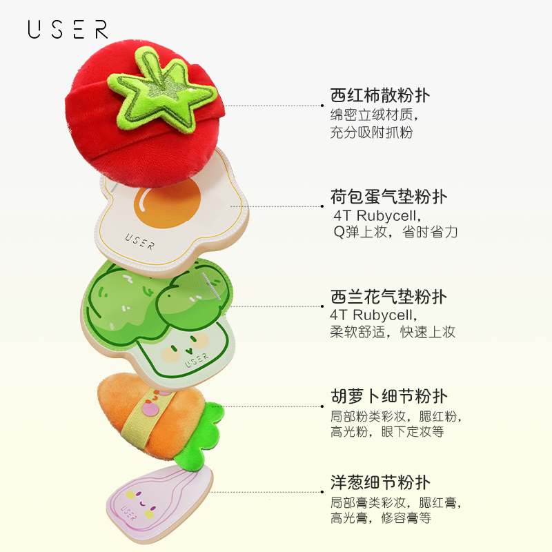 USER元气满满粉扑套装散粉气垫定妆粉扑BB霜粉底液,淘宝优惠券,粉丝福利购,淘宝优惠卷