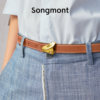 Women's belt songmont first layer cowhide designer