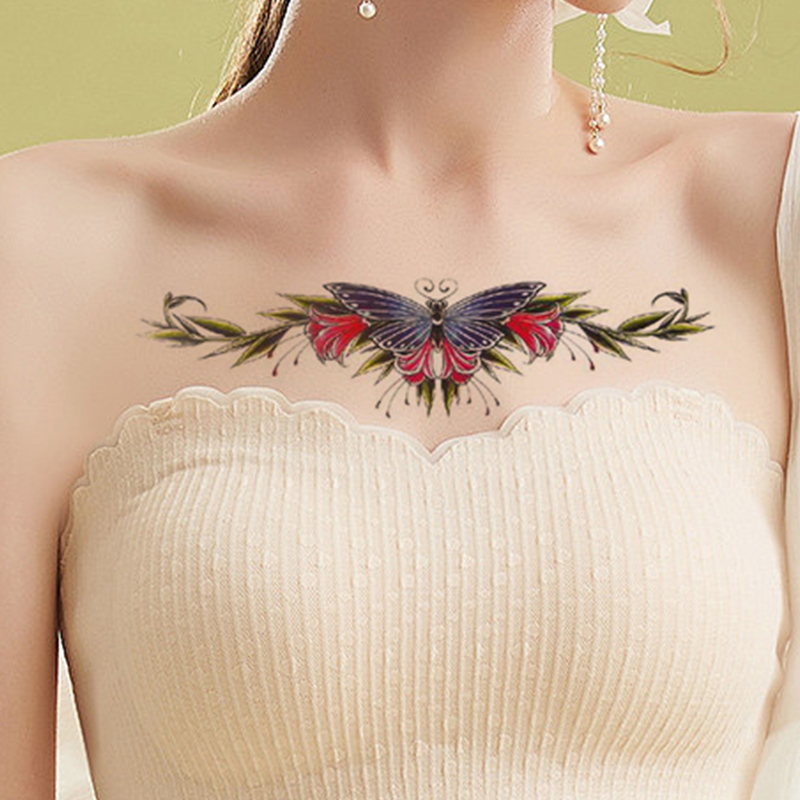 剖腹产遮疤痕纹身私密防水女持久性感肚皮横竖疤小腹腰部玫瑰花