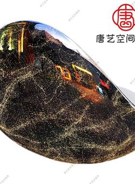 不锈钢船雕塑定制镜面水波纹小船大型金属林园枫叶艺术水景摆件