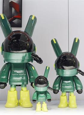 潮牌太空兔暴力熊kaws广场商场雕塑电镀卡通兔网咖酒吧KTV大摆件