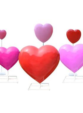 大型爱心雕塑摆件玻璃钢网红打卡商场售楼部景区美陈装置心型装饰