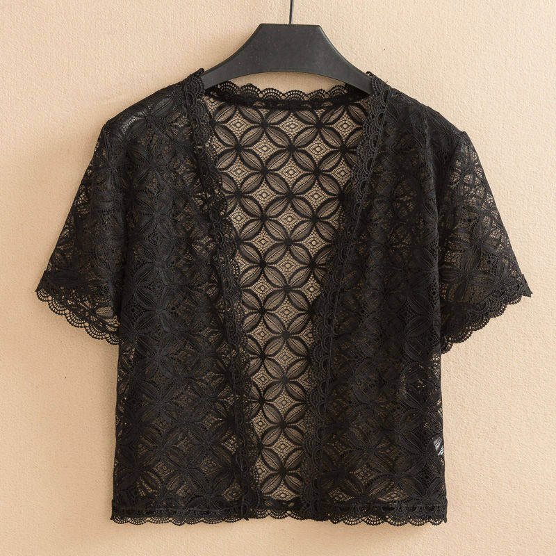  栗颜蕾丝衫/雪纺衫