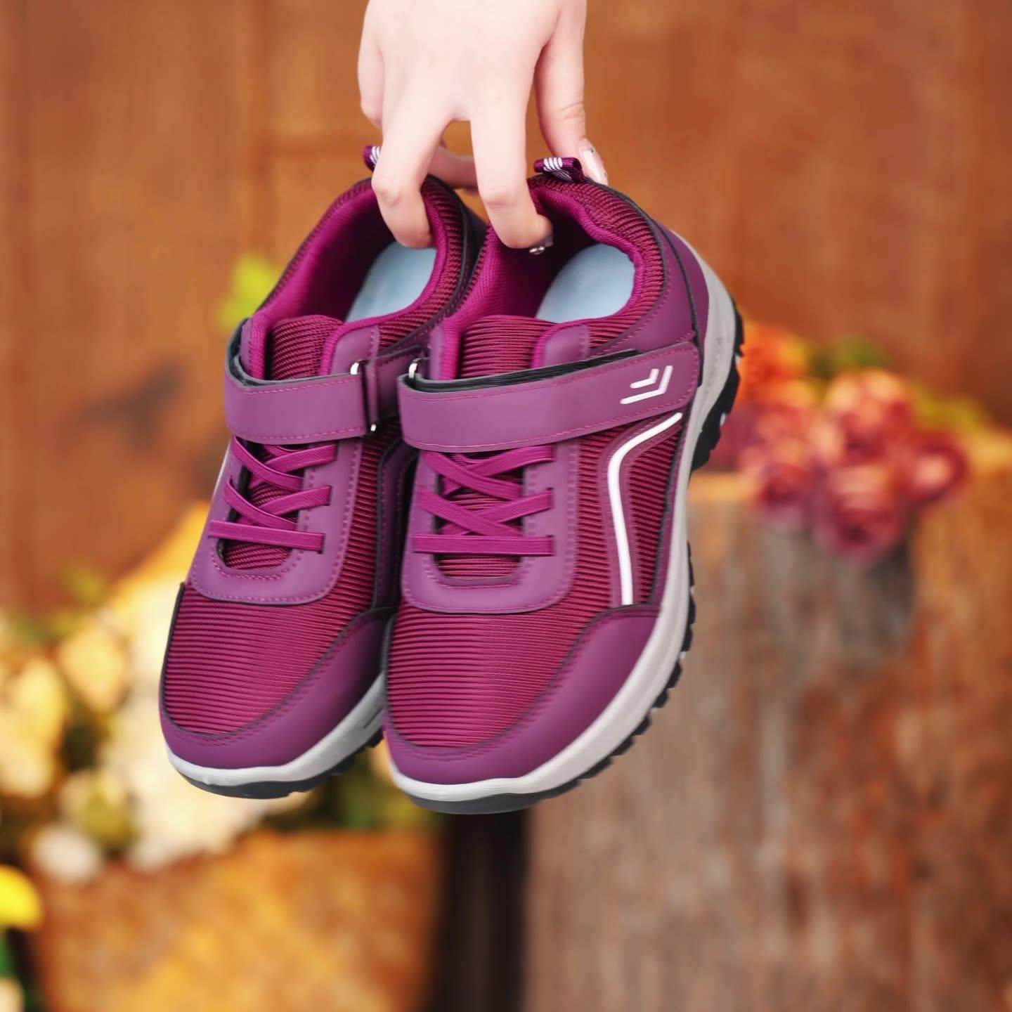 鞋子女鞋百搭秋季新款健步鞋休闲爸爸妈妈鞋软底中老年运动鞋子,淘宝优惠券,粉丝福利购,淘宝优惠卷