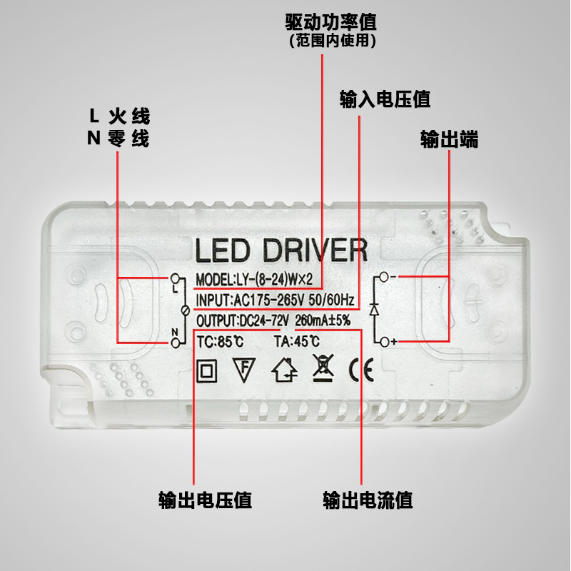 LED红外遥控驱动无极调光调色电源三色变光镇流器吸顶灯24W整流器 - 图2