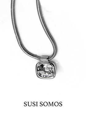 【龙年】SUSI SOMOS 白水晶蛇骨项链 天然白水晶 银镀金 简约法式