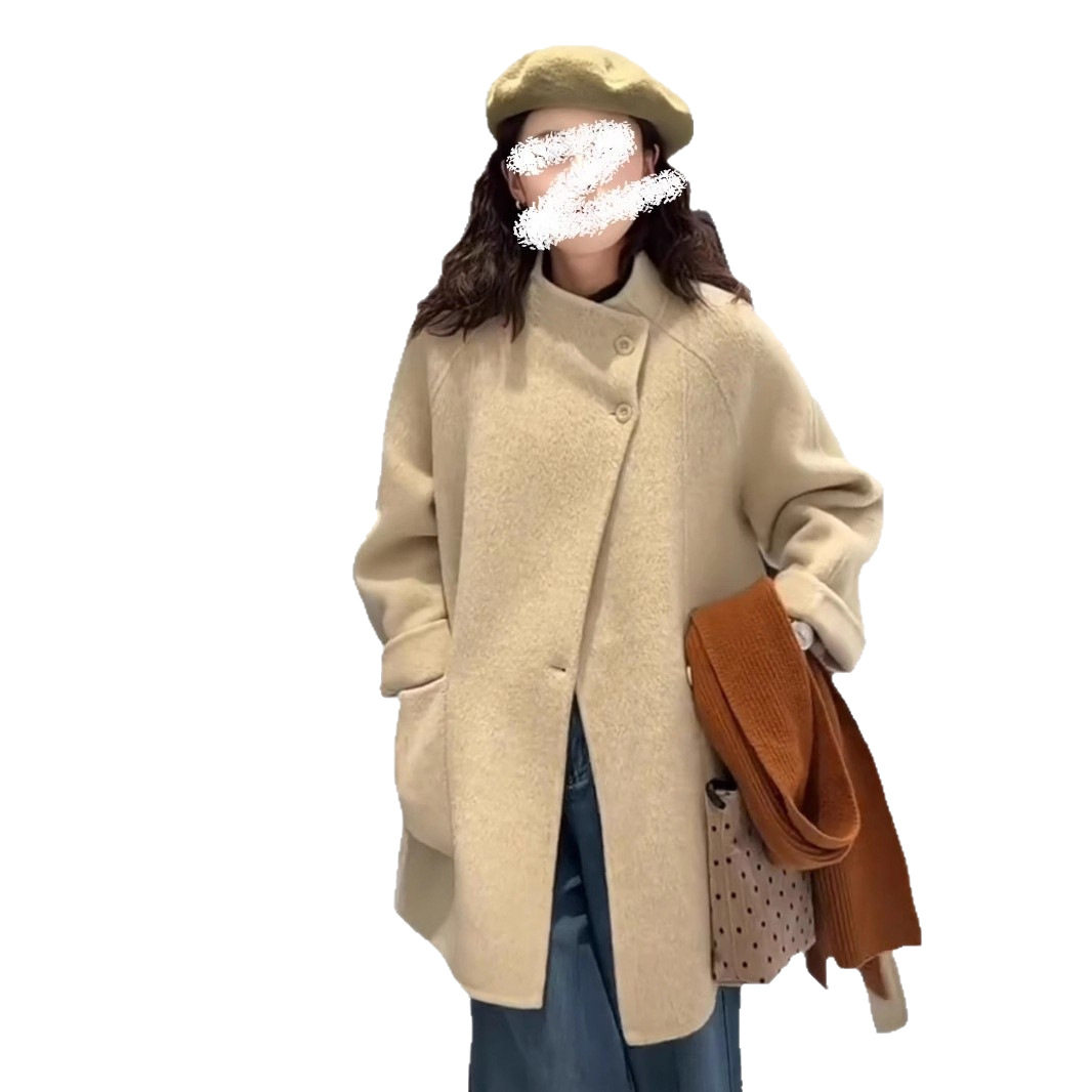 新款双面羊毛大衣秋冬新款韩版立领短款羊毛女士大衣时尚外套,淘宝优惠券,粉丝福利购,淘宝优惠卷