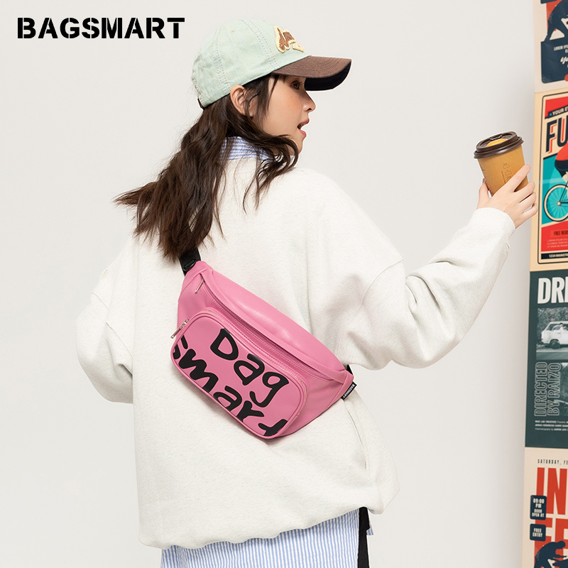 bagsmart挎包男斜挎单肩斜挎包男款包包时尚潮牌腰包男涂鸦胸包女