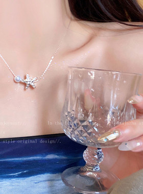 谷大喵同款星星珍珠项链女小众