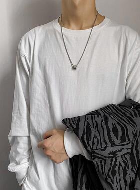 钛钢不掉色圆柱男爆款吊坠