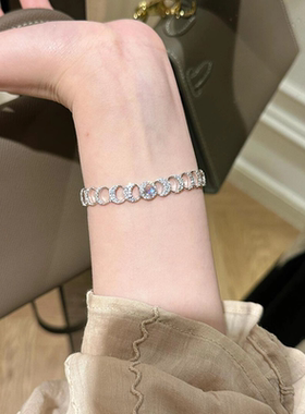 中古爆闪千金感满钻镂空月亮手链